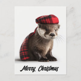 Niedlich Adorable Weihnachten Otter in Kariert