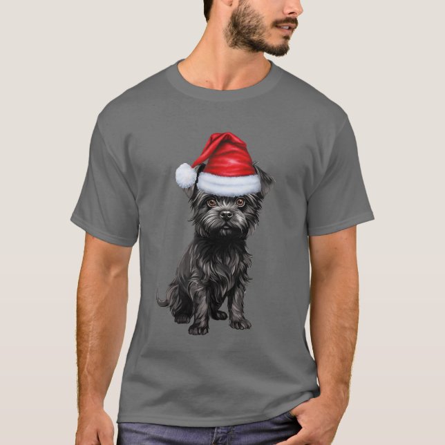 Niedlich Affenpinscher Hund Lover Funny Christmas T-Shirt (Vorderseite)