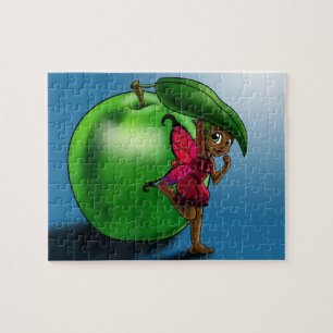 Niedlich-afrikanische Fairy and Apple Puzzle
