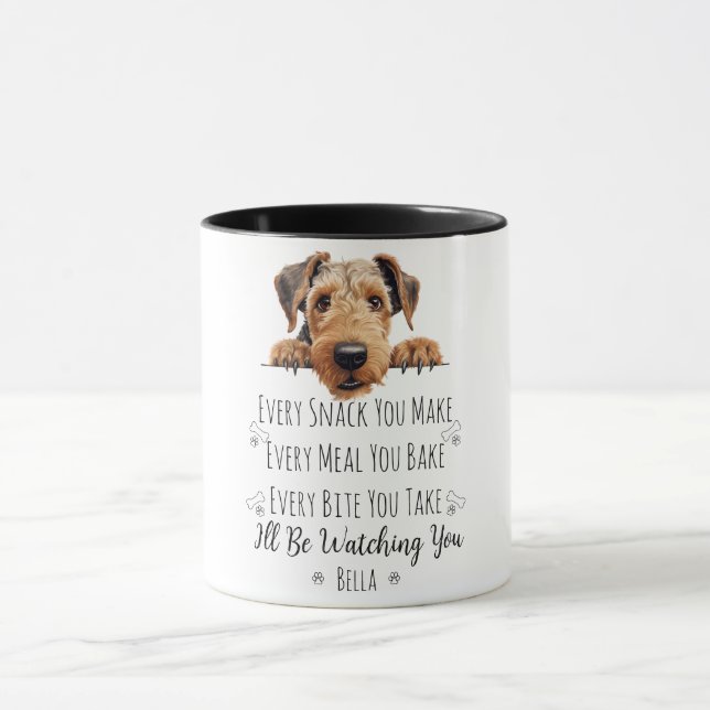 Niedlich Airedale Hund Funny Custom Tasse (Zentrum)