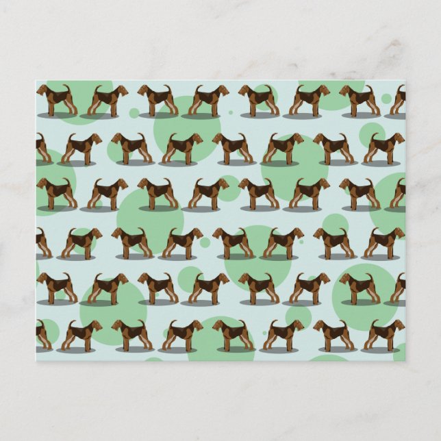 Niedlich Airedale Terrier Pattern Postkarte (Vorderseite)
