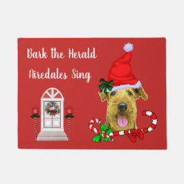 Niedlich Airedale Terrier Weihnachten Fußmatte