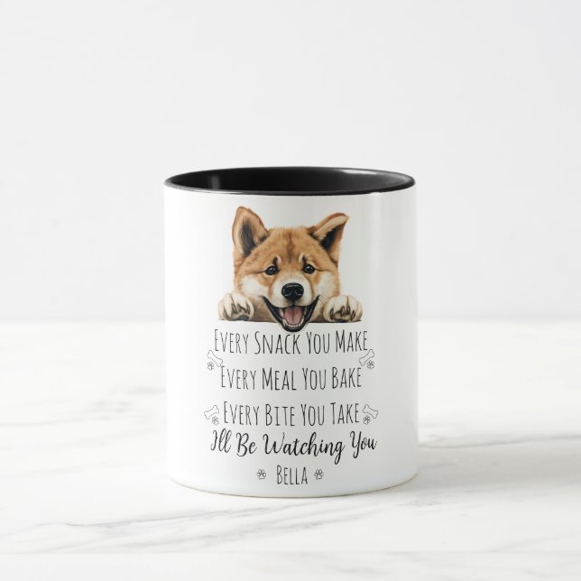 Niedlich Akita Dog Funny Custom Tasse (Zentrum)