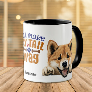 Niedlich Akita Hund Sie machen meinen Schwanz Wag Tasse
