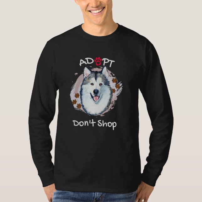 Niedlich Alaskan Malamute Dog Adoptiere Dont Shop  T-Shirt (Vorderseite)