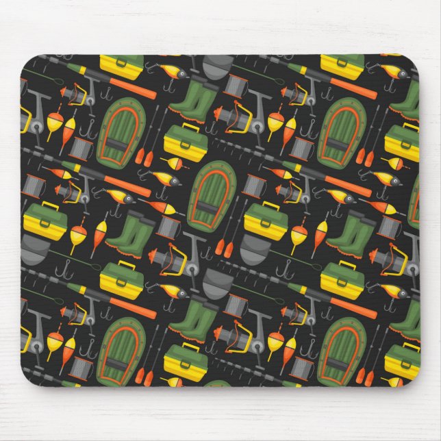 Niedlich alle notwendigen Fischereielemente Mousepad (Vorne)