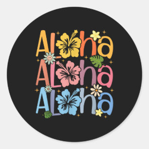 Niedlich Aloha Hawaiian Summer Vacation Shaka Hibi Runder Aufkleber