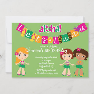 Niedlich Aloha Luau Geburtstagsparty Einladungen