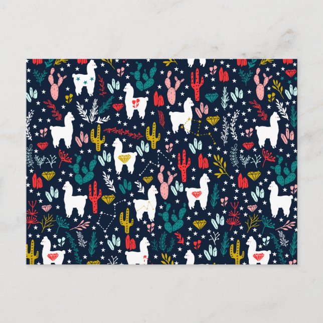 Niedlich Alpaca Feiertagspostkarte (Vorderseite)