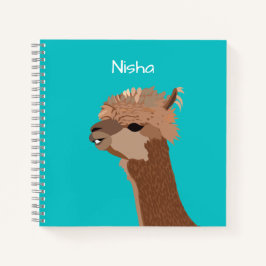 Niedlich Alpaca Kinder Name Personalisiert Notizbuch