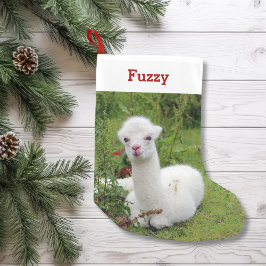 Niedlich Alpaca Lover Pet Foto und Name Personalis Kleiner Weihnachtsstrumpf
