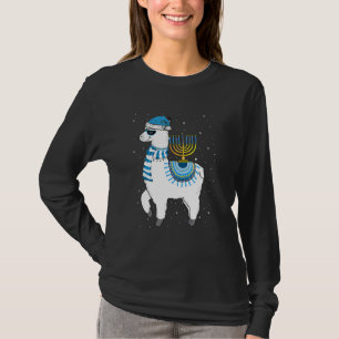 Niedlich Alpaca Menorah Hanukkah Llama Chanukah Ch T-Shirt