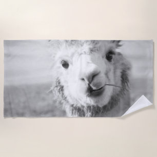 Niedlich Alpaka bw 1 #animal #nature Strandtuch