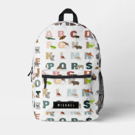 Niedlich Alphabet ABC Animals Individuelle Name Sc Bedruckter Rucksack