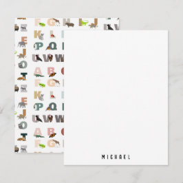 Niedlich Alphabet ABC Animals Individuelle Name Sc Mitteilungskarte