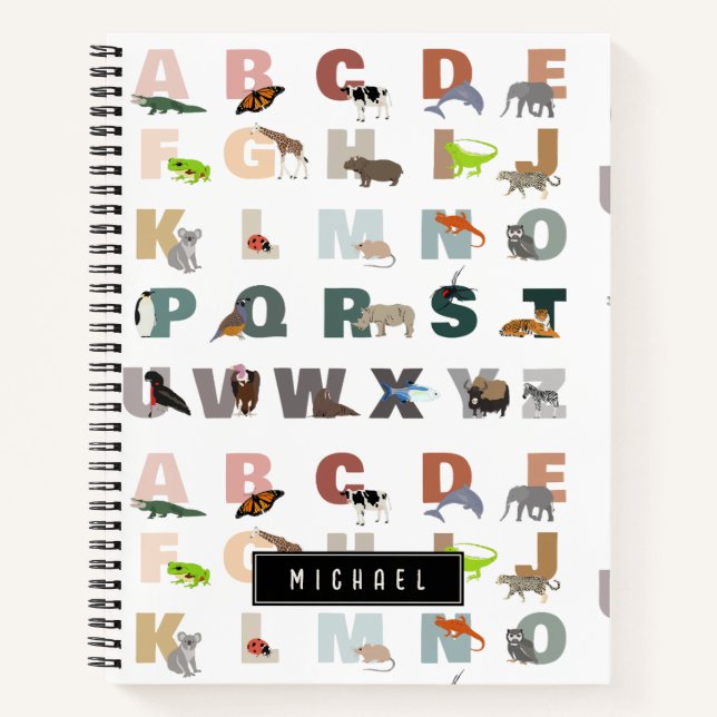 Niedlich Alphabet ABC Animals Individuelle Name Sc Notizbuch (Vorderseite)