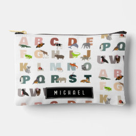 Niedlich Alphabet ABC Animals Individuelle Name Sc Zubehörtasche