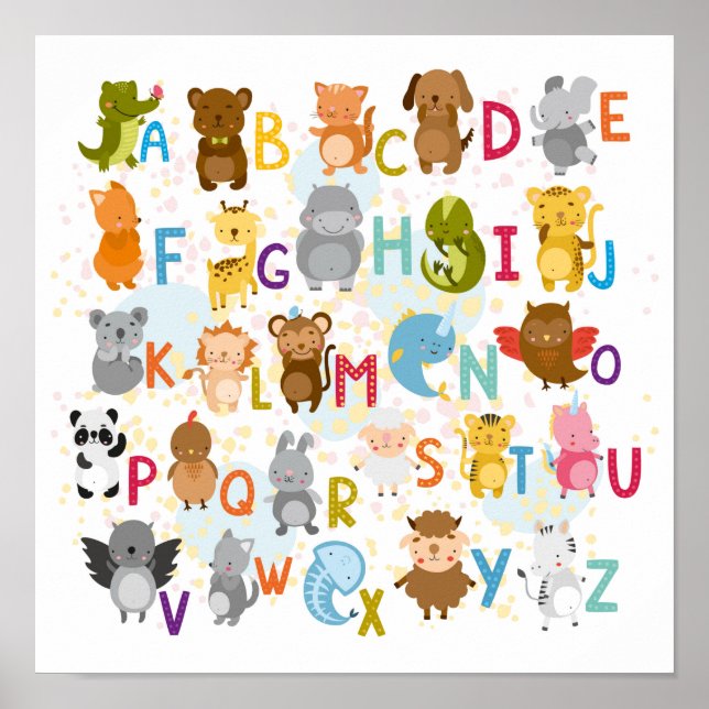 Niedlich Alphabet Poster (Vorne)