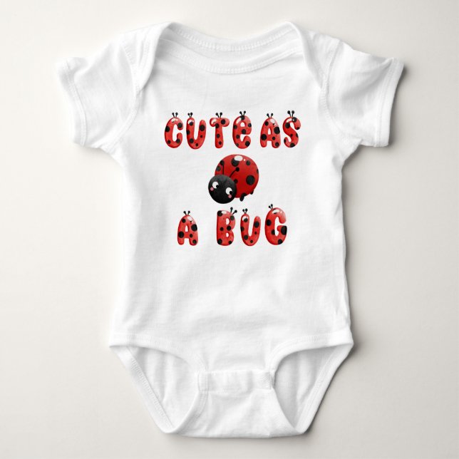 Niedlich als Bug LadyBug Baby Bodysuit Baby Strampler (Vorderseite)