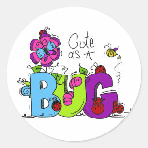 Niedlich als Bug Runder Aufkleber