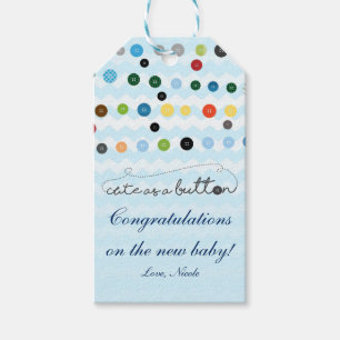 Niedlich als Button Baby Shooter-Geschenkmarke Geschenkanhänger