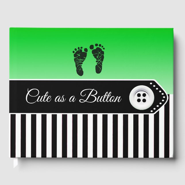 Niedlich als Button Baby Shooter Keepake Gästebuch (Vorderseite)