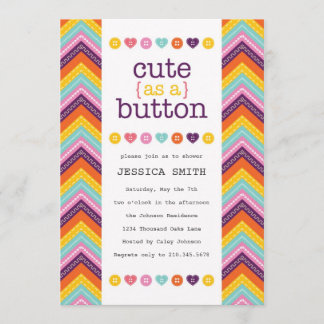 Niedlich als Button Baby Shower Einladung