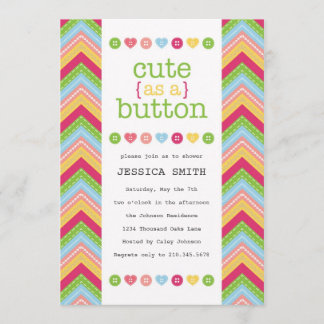 Niedlich als Button Baby Shower Einladung