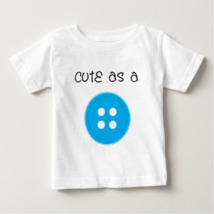 Niedlich als Button - Junge Baby T-shirt