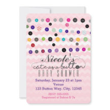 NIEDLICH ALS BUTTON Pink Baby Shower Einladungen