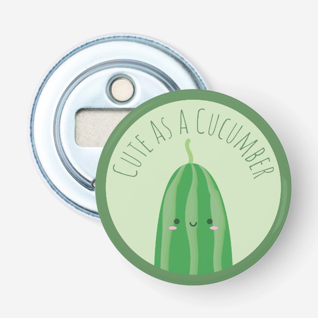Niedlich als Gurke Funny Cutecumber Flaschenöffner (Vorderseite)