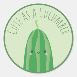 Niedlich als Gurke Funny Cutecumber Runder Aufkleber