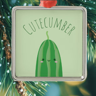 Niedlich als Gurke lustiger Kawaii Cutecumber Name Ornament Aus Metall