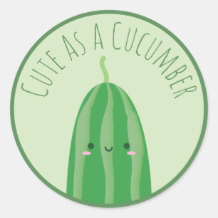 Niedlich als Gurke lustiges Cutecumber Runder Aufkleber