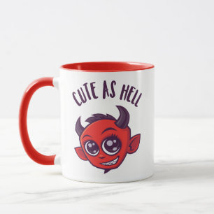 Niedlich als Hell Devil mit dunklem Text Tasse