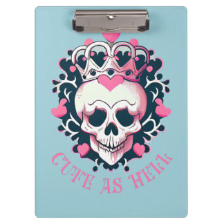 Niedlich als Hell Schädel mit Krone Klemmbrett
