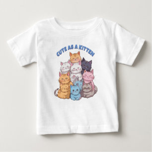 Niedlich als Kitten mit Kitty Pile Baby T-shirt