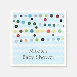 Niedlich als Knopf Blue Baby Dusche Party Serviette