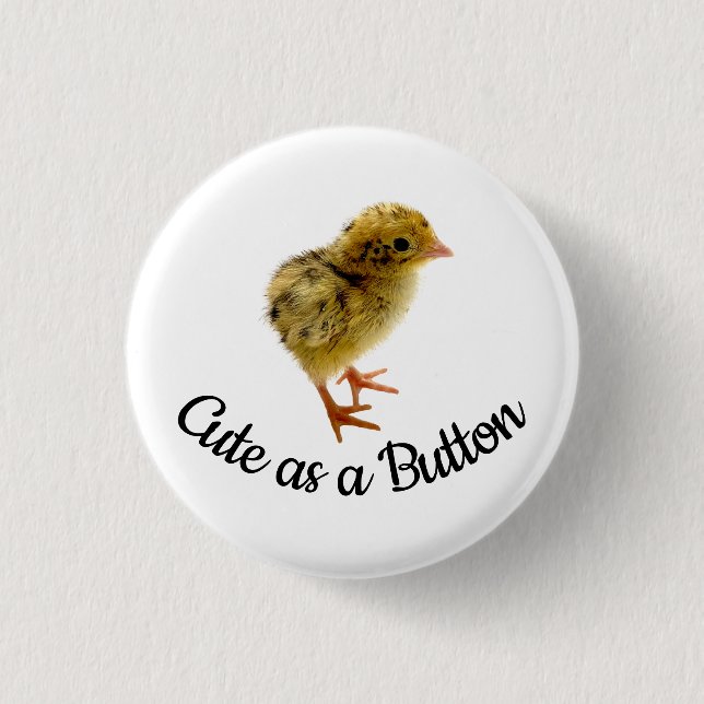Niedlich als Knopfdruck Quail Button (Vorderseite)