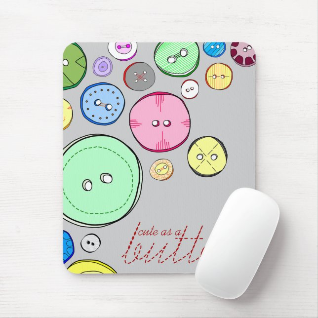 Niedlich als knopffarbige digitale Illustration Mousepad (Mit Mouse)