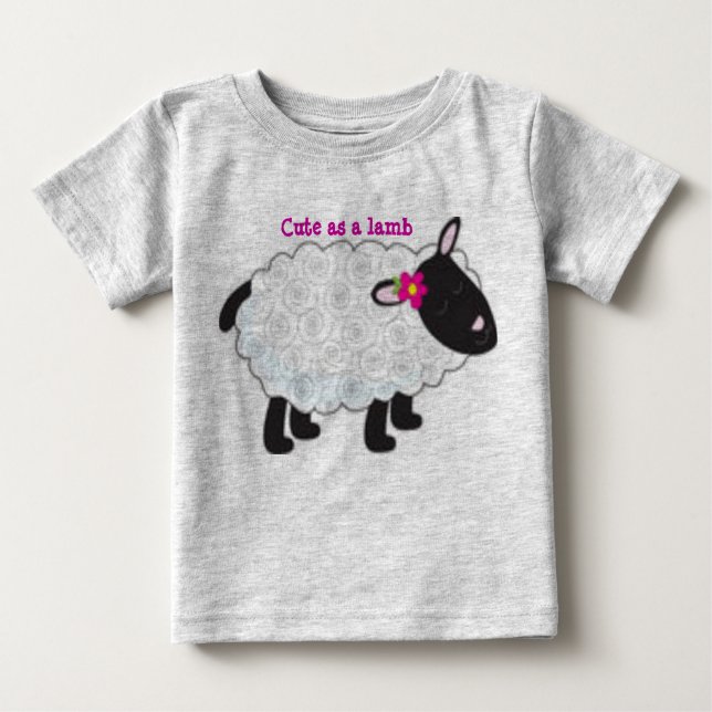 Niedlich als Lamm-Säugling-Schläfer Baby T-shirt (Vorderseite)