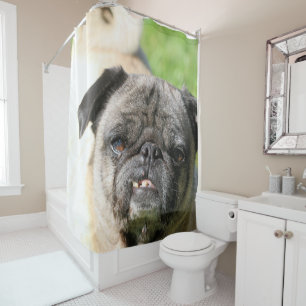 Niedlich als Mops Duschvorhang