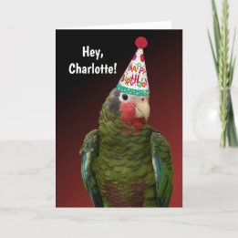 Niedlich Amazon Parrot Personalisiert Geburtstag Karte