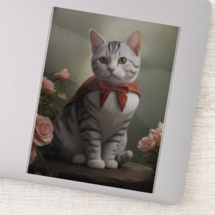 Niedlich American Kurzair Kitten mit Rose Aufkleber