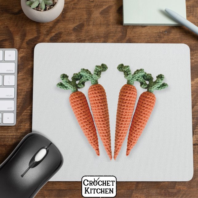 Niedlich Amigurumi Minimalistisch Crochet Carrots  Mousepad (Von Creator hochgeladen)