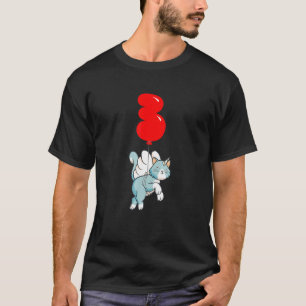 Niedlich Angel Cat 3. Geburtstag Kinder Ballon Par T-Shirt