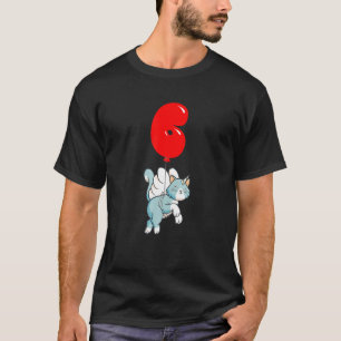 Niedlich Angel Cat 6 H Geburtstag Kinder Ballon Pa T-Shirt