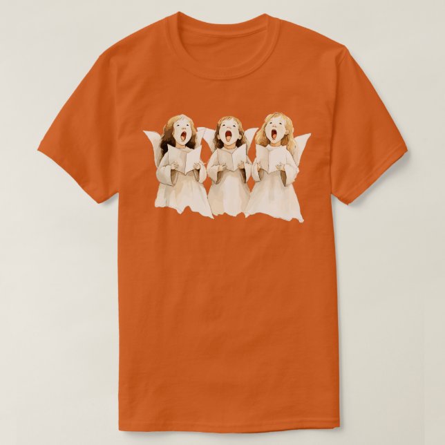 Niedlich Angels Singing T-Shirt (Design vorne)