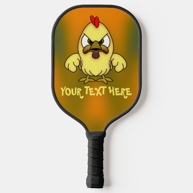 Niedlich Angry Baby Chick Personalisiert Pickleball Schläger (Rückseite)
