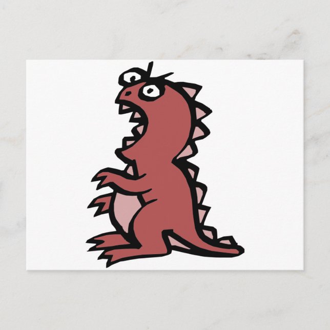 Niedlich & angry Red Dinosaurier Postkarte (Vorderseite)